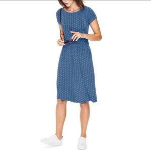 Boden Amelie Jersey  Womens Blue Floral Midi Dress Women size 8